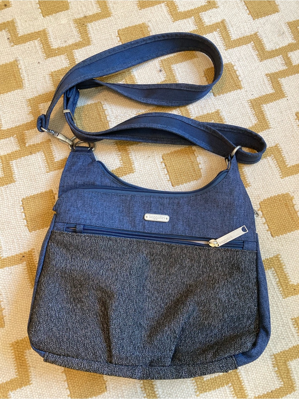 Baggallini Two-Tone Navy and Charcoal Crossbody